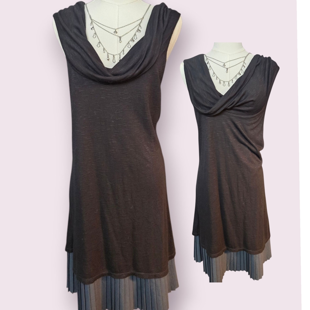 Free People Black and Gray Mini Dress